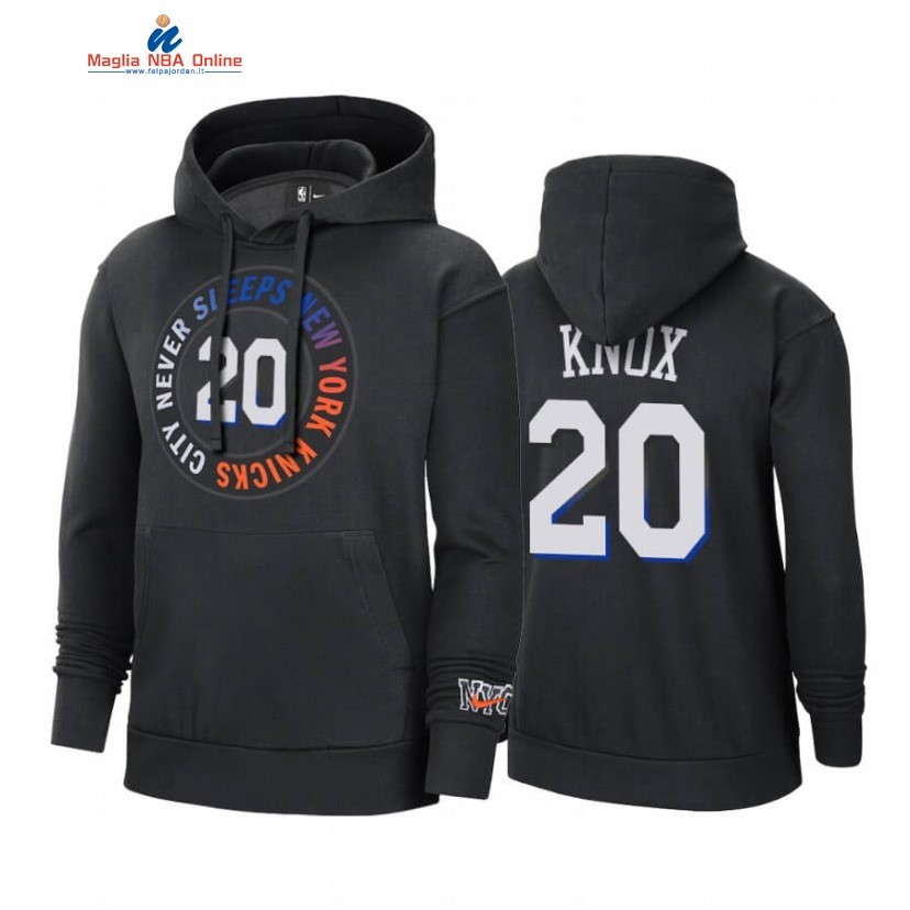 Felpe Con Cappuccio New York Knicks #20 Kevin Knox Nero Città 2020-21 Acquista