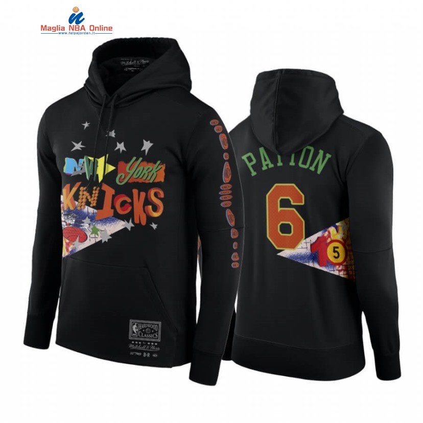 Felpe Con Cappuccio New York Knicks #6 RJ Barrett Nero Hardwood Classics Acquista