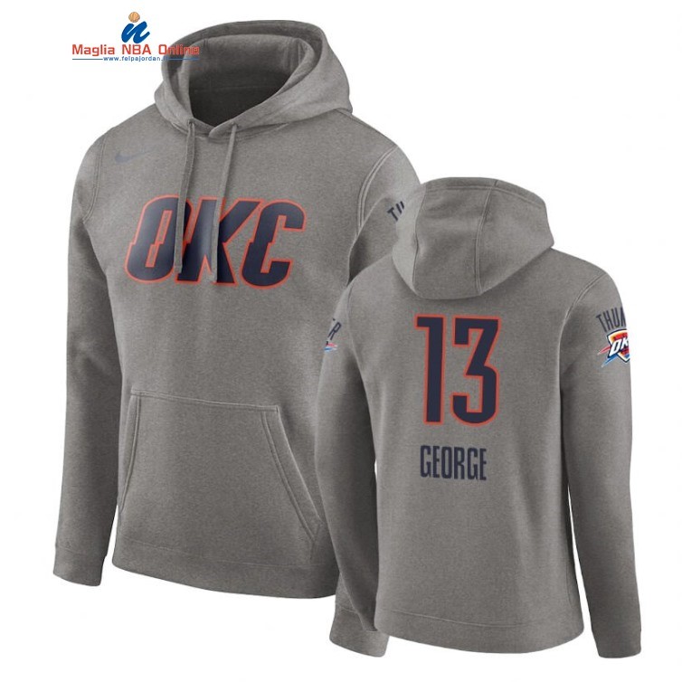 Felpe Con Cappuccio Oklahoma City Thunder #13 Paul George Grigio 2020 Acquista