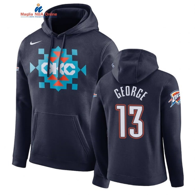 Felpe Con Cappuccio Oklahoma City Thunder #13 Paul George Marino Città 2020 Acquista