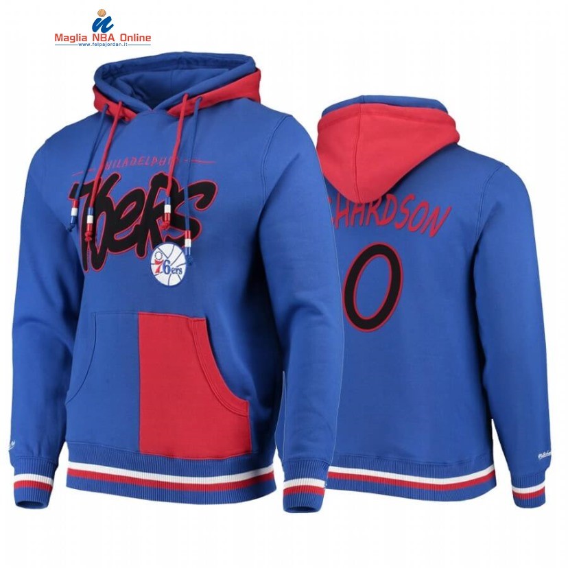 Felpe Con Cappuccio Philadelphia 76ers #0 Josh Richardson Blu Rosso Hardwood Classics Acquista