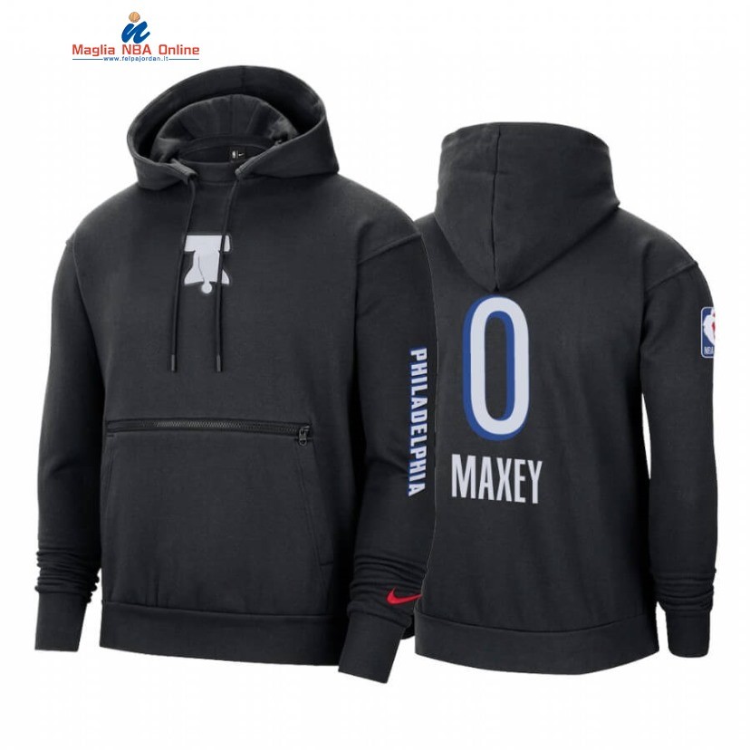 Felpe Con Cappuccio Philadelphia 76ers #0 Tyrese Maxey Nero Città 2020 Acquista