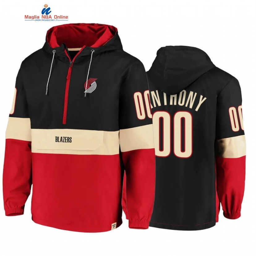 Felpe Con Cappuccio Portland Trail Blazers #0 Carmelo Anthony Nero Rosso 2020 Acquista