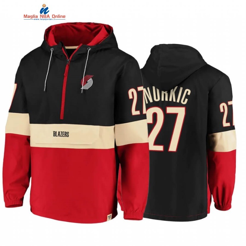 Felpe Con Cappuccio Portland Trail Blazers #27 Jusuf Nurkic Nero Rosso 2020 Acquista