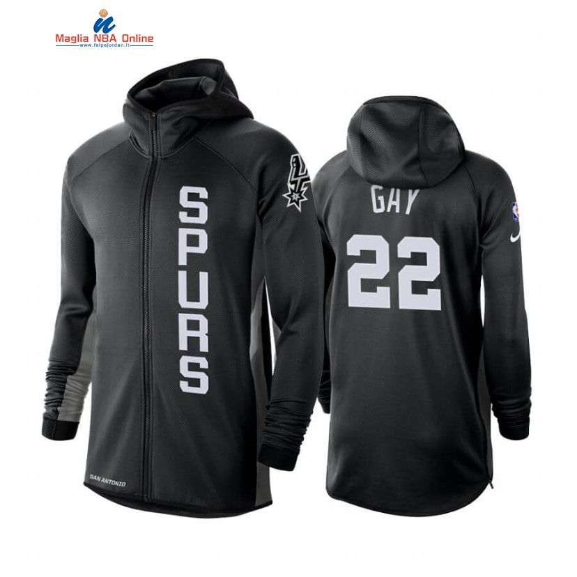 Felpe Con Cappuccio San Antonio Spurs #22 Rudy Gay Nero Earned Edition 2019-20 Acquista