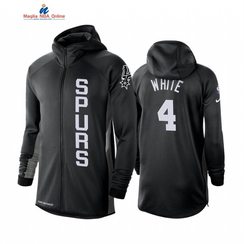 Felpe Con Cappuccio San Antonio Spurs #4 Derrick White Nero Earned Edition 2019-20 Acquista