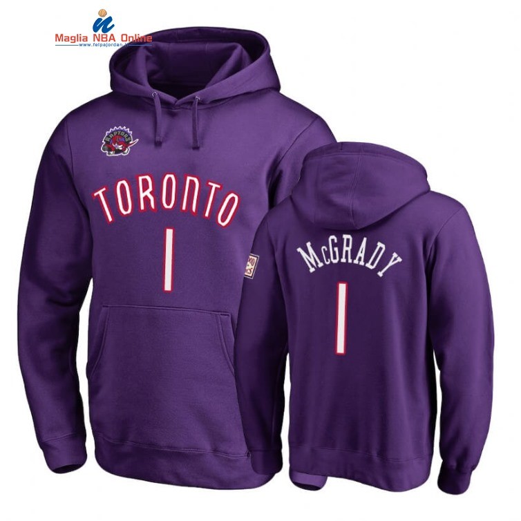 Felpe Con Cappuccio Toronto Raptors #1 Tracy McGrady Porpora Hardwood Classics Acquista