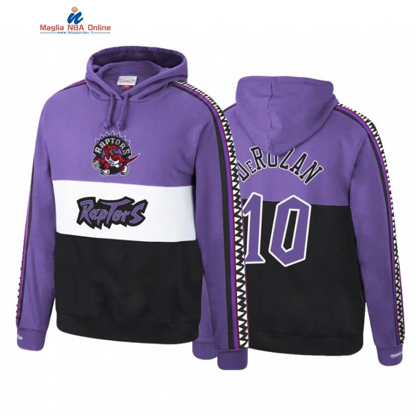 Felpe Con Cappuccio Toronto Raptors #10 DeMar DeRozan Porpora Nero Hardwood Classics Acquista