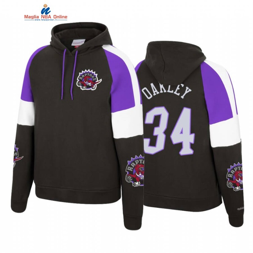 Felpe Con Cappuccio Toronto Raptors #34 Charles Oakley Nero 2020 Acquista