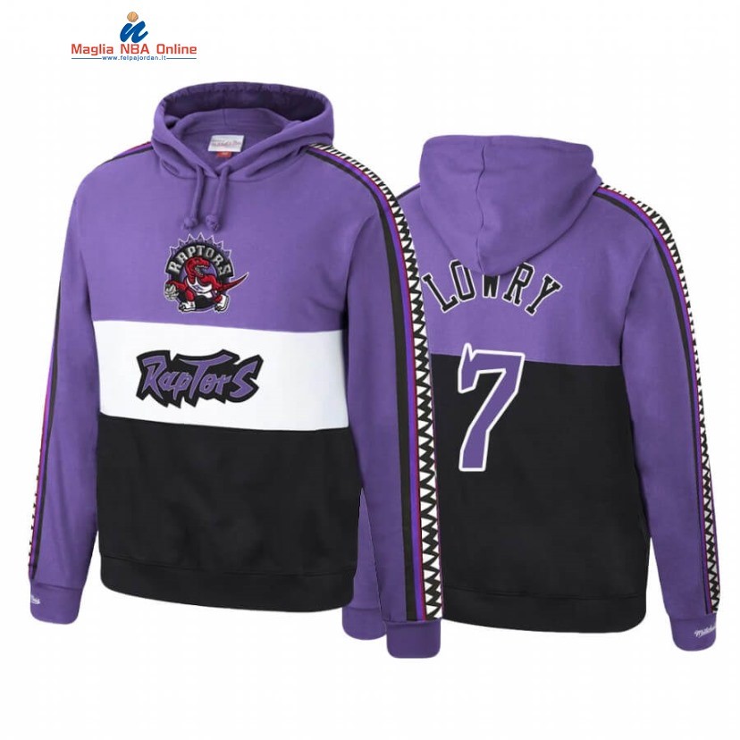 Felpe Con Cappuccio Toronto Raptors #7 Kyle Lowry Porpora Nero Hardwood Classics Acquista