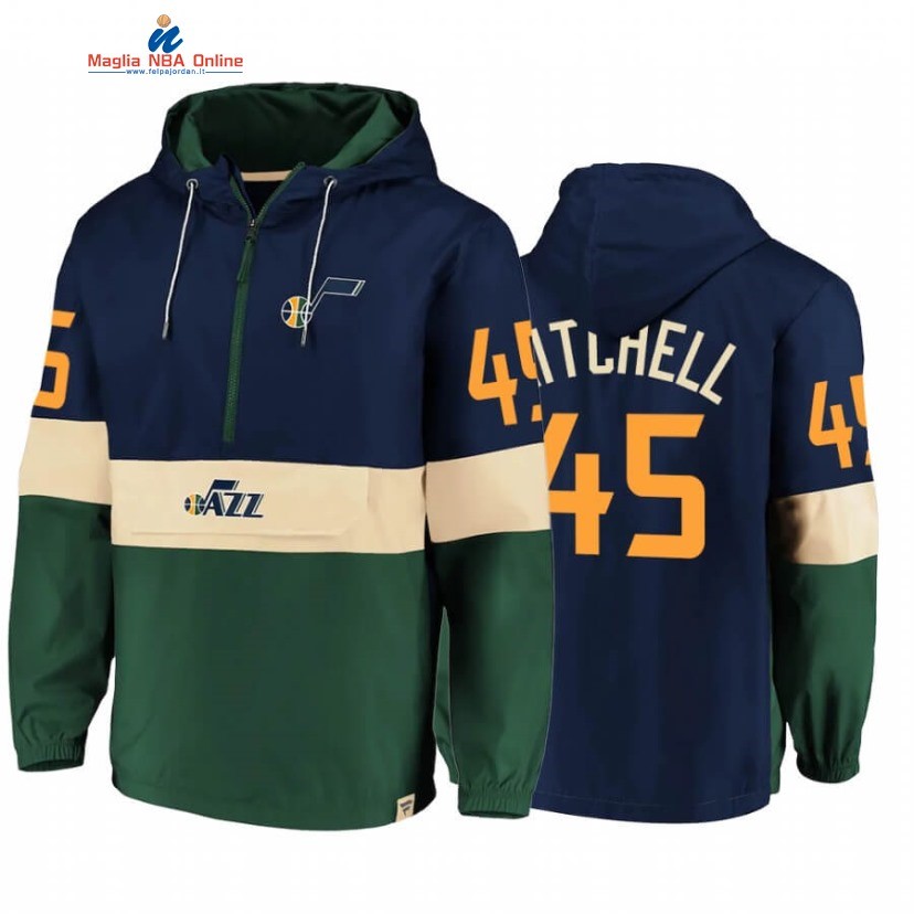 Felpe Con Cappuccio Utah Jazz #45 Donovan Mitchell Marino Verde 2020 Acquista