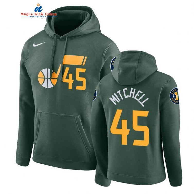 Felpe Con Cappuccio Utah Jazz #45 Donovan Mitchell Verde Earned Edition 2020 Acquista