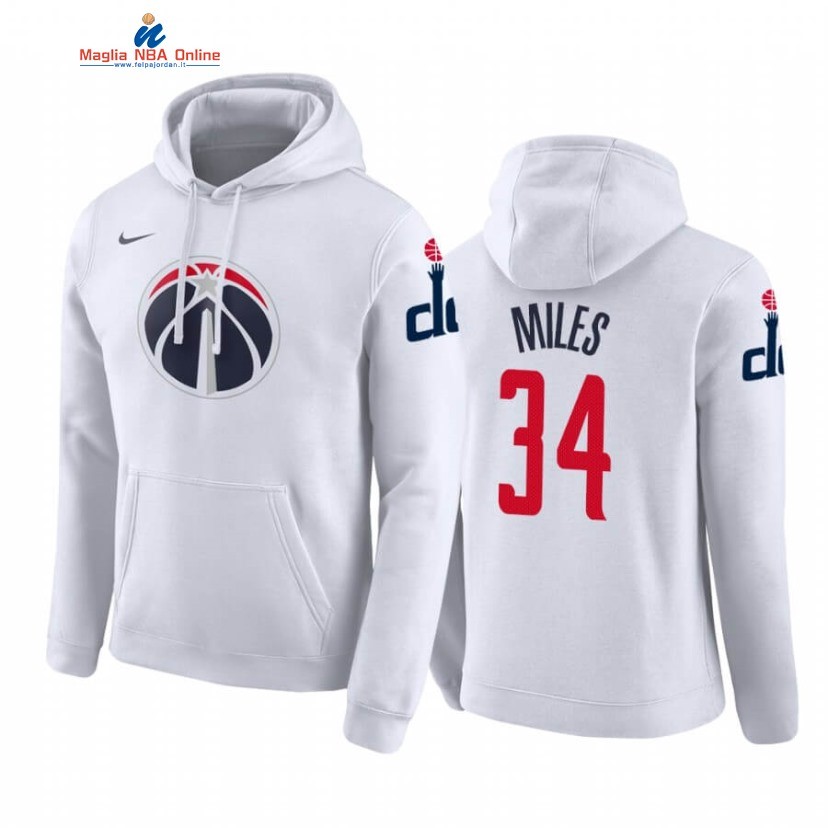 Felpe Con Cappuccio Washington Wizards #34 C.J. Miles Bianco Città 2019-20 Acquista