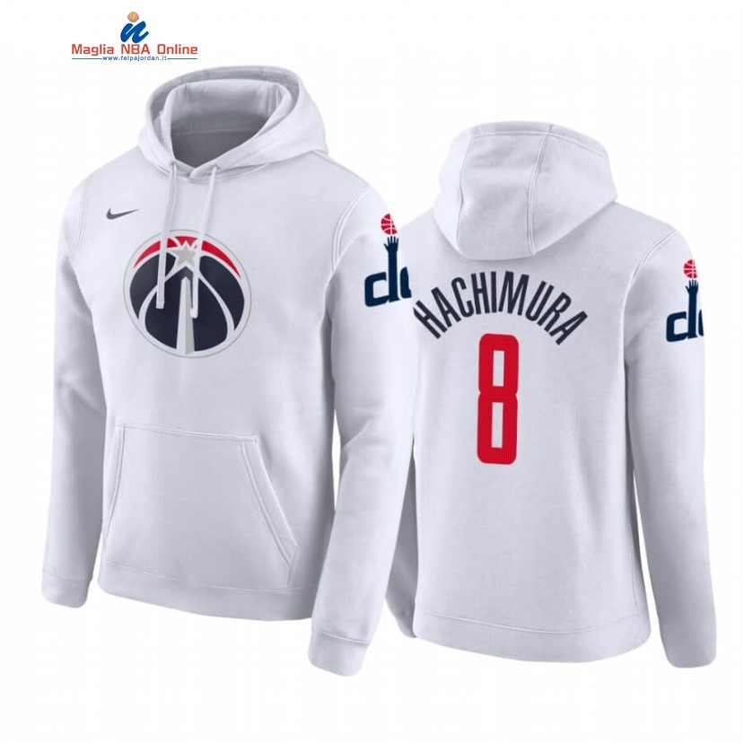 Felpe Con Cappuccio Washington Wizards #8 Rui Hachimura Bianco Città 2019-20 Acquista