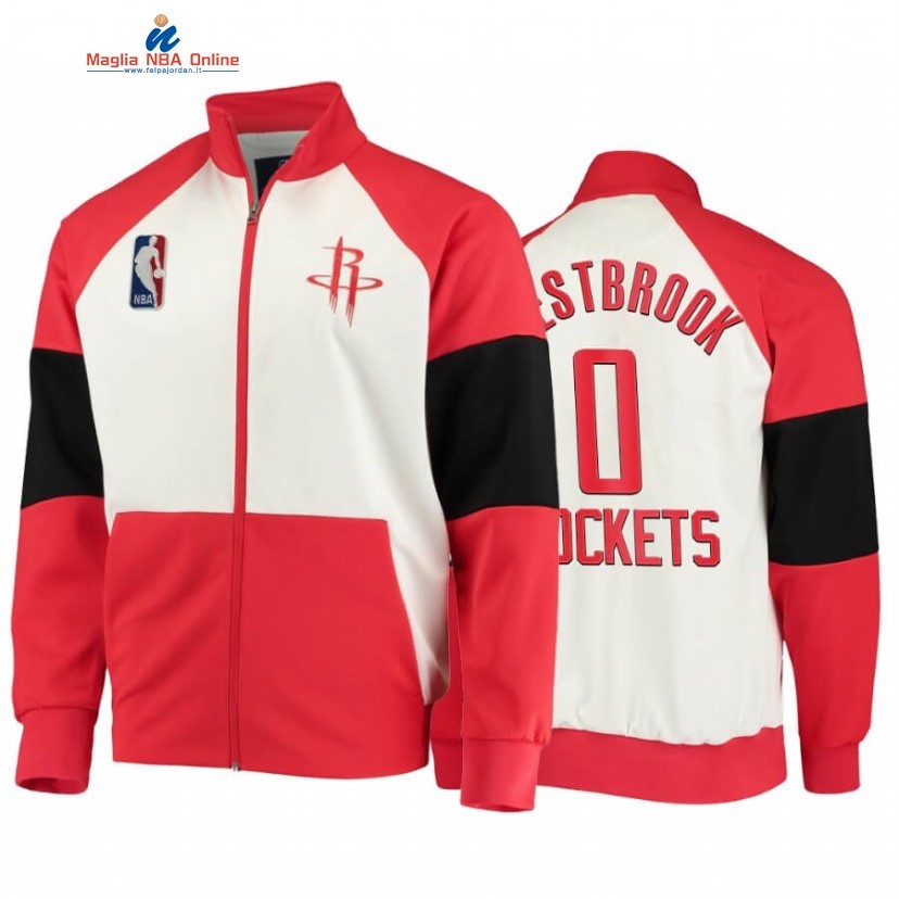 Giacca NBA Houston Rockets #0 Russell Westbrook Rosso 2020 Acquista