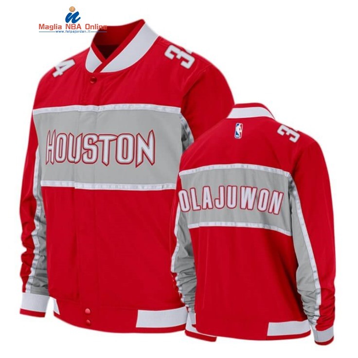 Giacca NBA Houston Rockets #34 Hakeem Olajuwon Rosso Icon 2020-21 Acquista