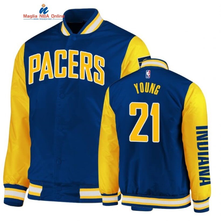 Giacca NBA Indiana Pacers #21 Thaddeus Young Blu 2020 Acquista