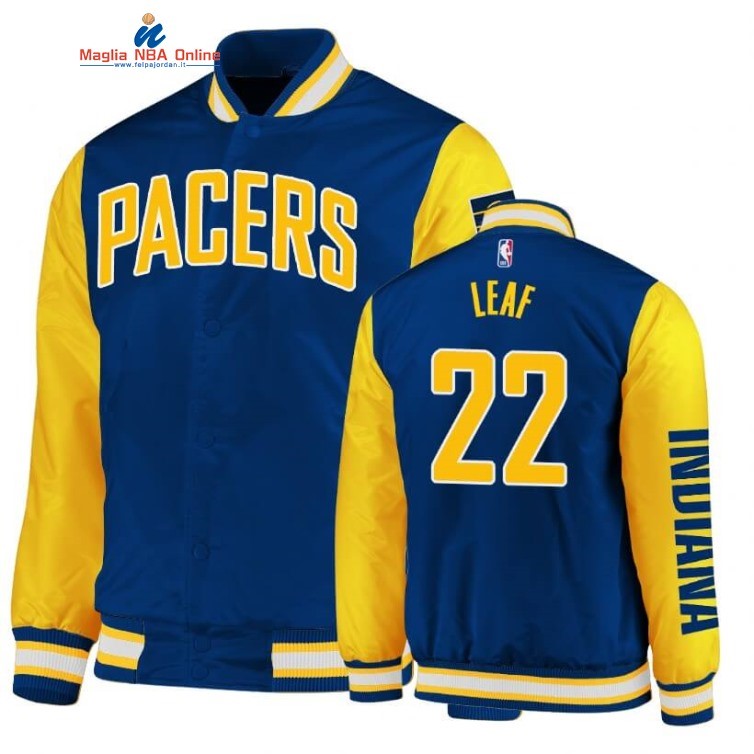 Giacca NBA Indiana Pacers #22 T.J. Leaf Blu 2020 Acquista