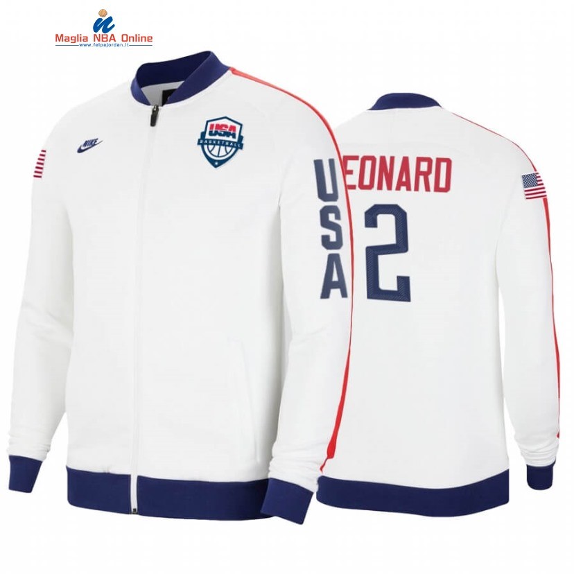 Giacca NBA Los Angeles Clippers #2 Kawhi Leonard 2020 Tokyo Olympics Bianco Acquista