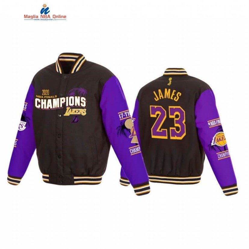 Giacca NBA Los Angeles Lakers #23 LeBron James Nero 2020 Acquista