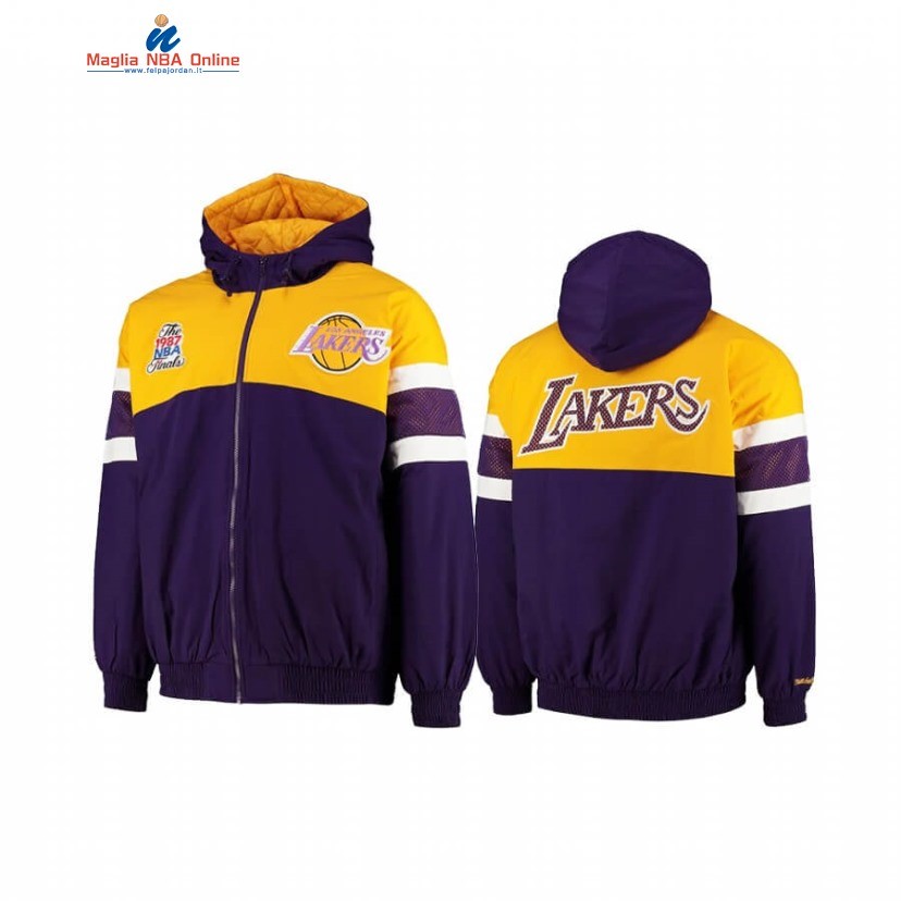 Giacca NBA Los Angeles Lakers Porpora Oro Hardwood Classics 1987 Acquista