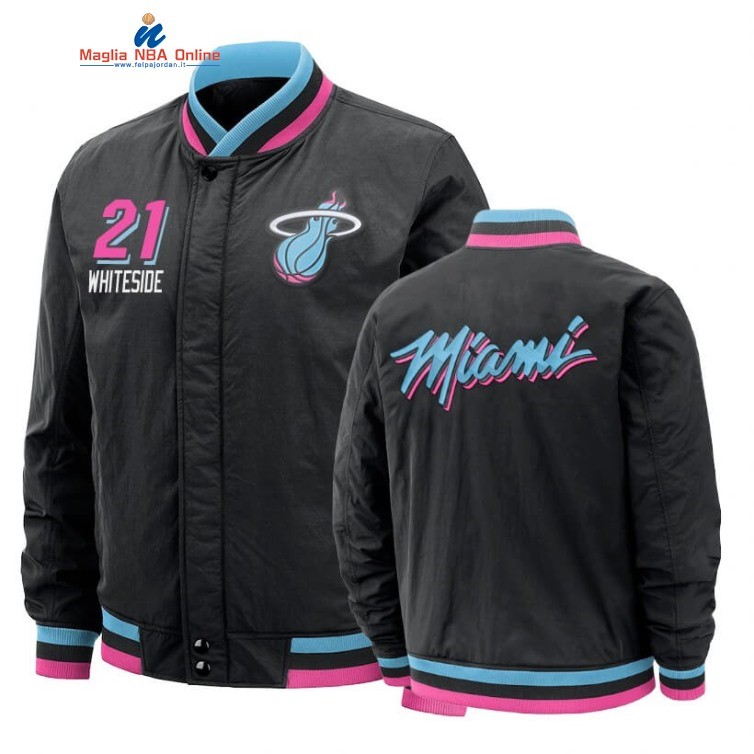 Giacca NBA Miami Heat #21 Hassan Whiteside Nero Città 2020 Acquista