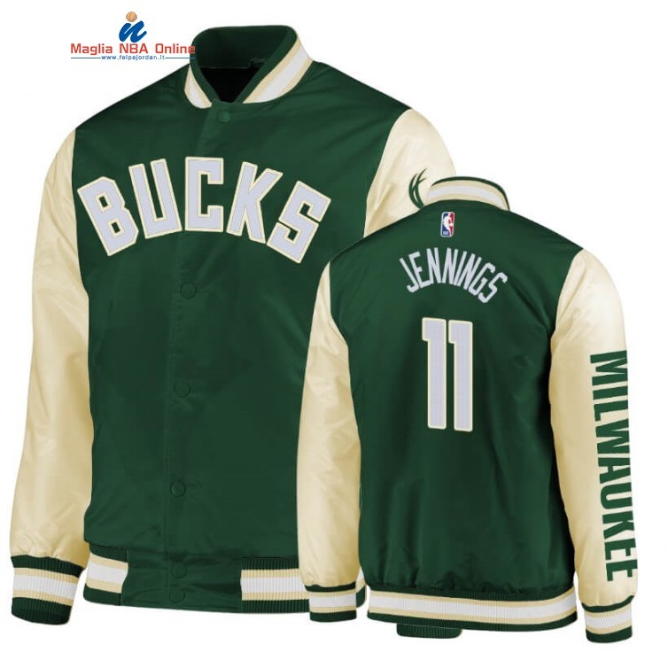 Giacca NBA Milwaukee Bucks #11 Brandon Jennings Verde 2020 Acquista