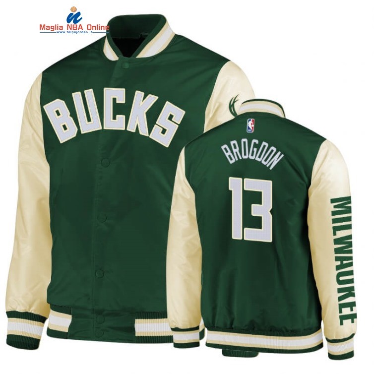 Giacca NBA Milwaukee Bucks #13 Malcolm Brogdon Verde 2020 Acquista