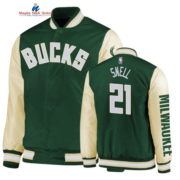 Giacca NBA Milwaukee Bucks #21 Tony Snell Verde 2020 Acquista