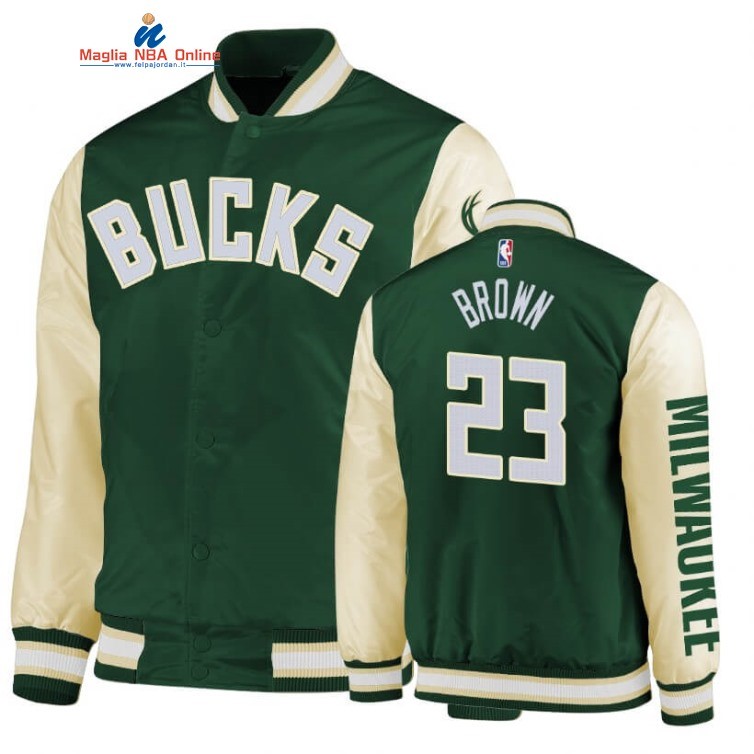 Giacca NBA Milwaukee Bucks #23 Sterling Brown Verde 2020 Acquista