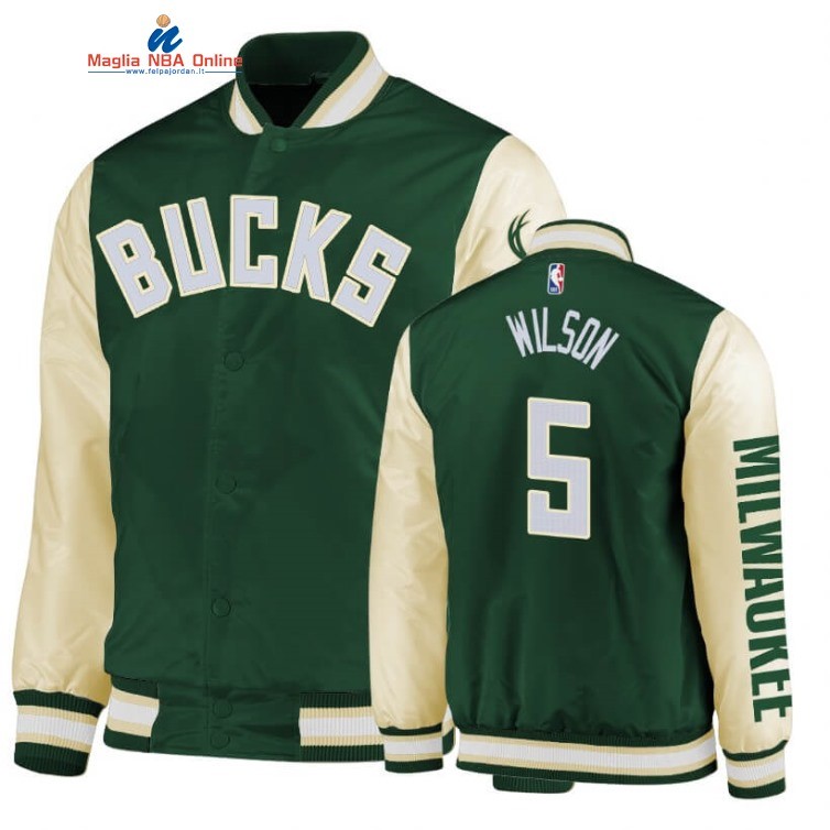 Giacca NBA Milwaukee Bucks #5 D.J. Wilson Verde 2020 Acquista