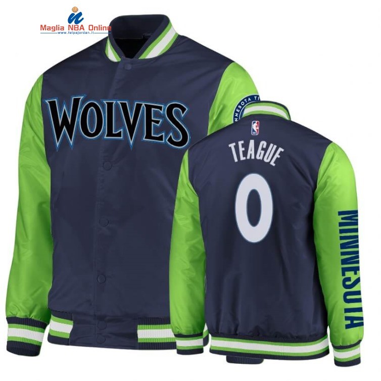 Giacca NBA Minnesota Timberwolves #0 Jeff Teague Marino Verde 2020 Acquista