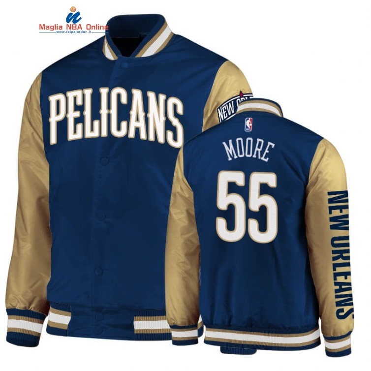Giacca NBA New Orleans Pelicans #55 E'Twaun Moore Marino 2020 Acquista