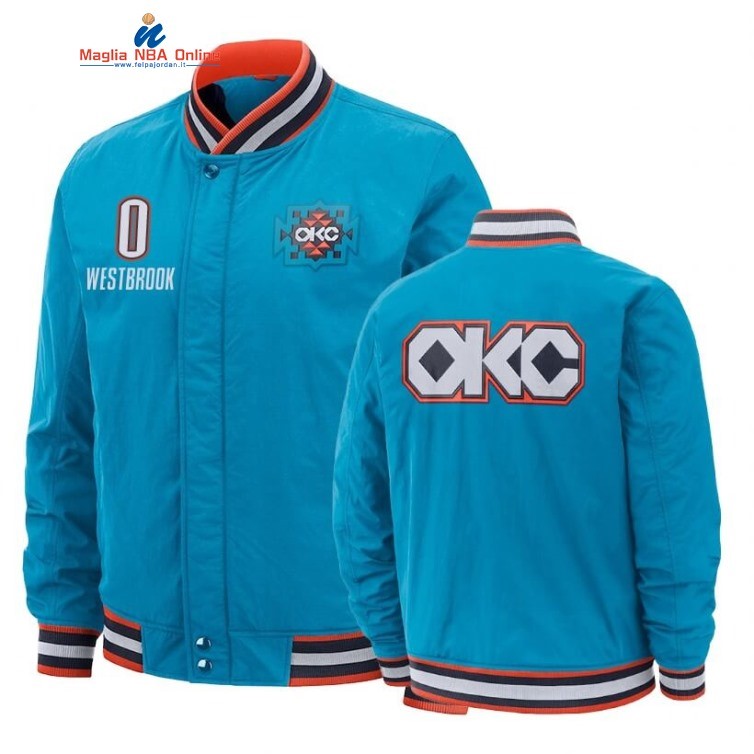 Giacca NBA Oklahoma City Thunder #0 Russell Westbrook Blu Città 2020 Acquista