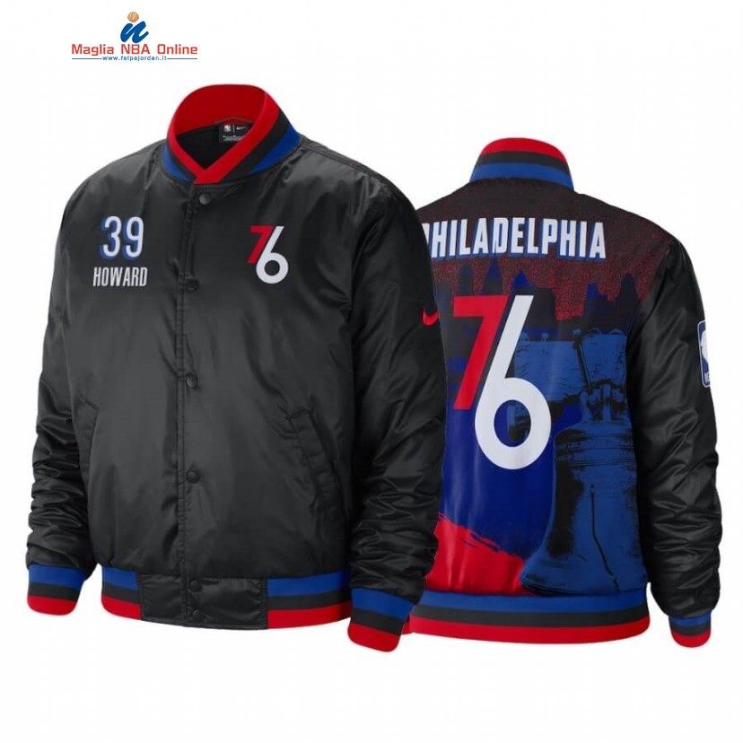 Giacca NBA Philadelphia 76ers #39 Dwight Howard Nero Città 2020-21 Acquista