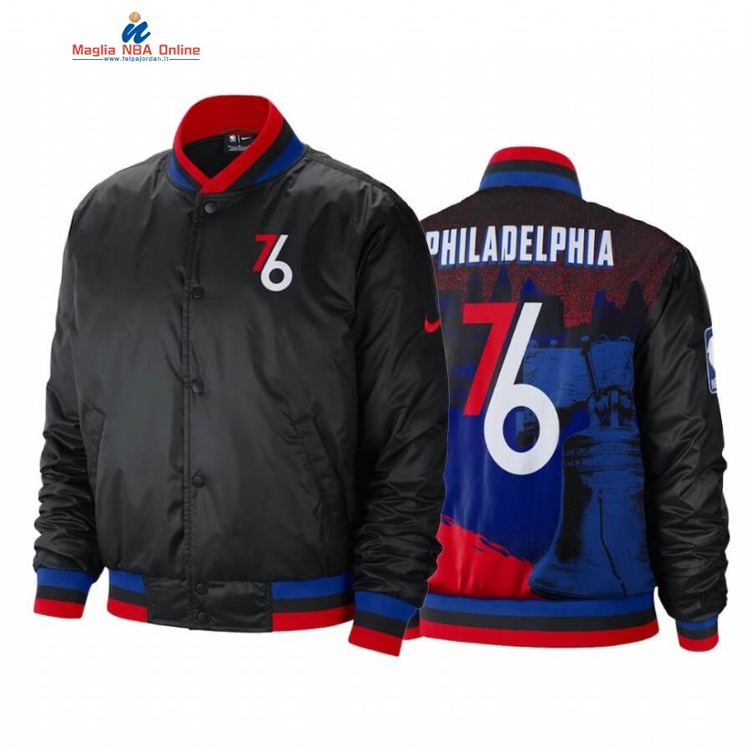 Giacca NBA Philadelphia 76ers Nero Città 2020-21 Acquista