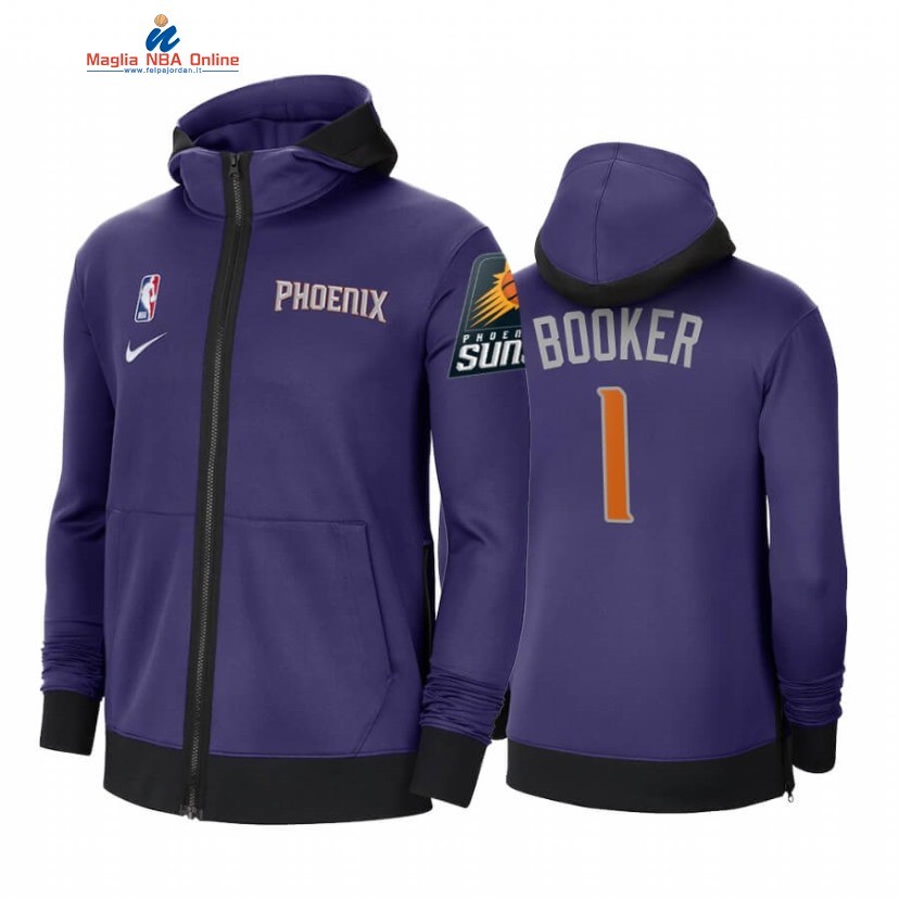 Giacca NBA Phoenix Suns #1 Devin Booker Porpora 2020-21 Acquista