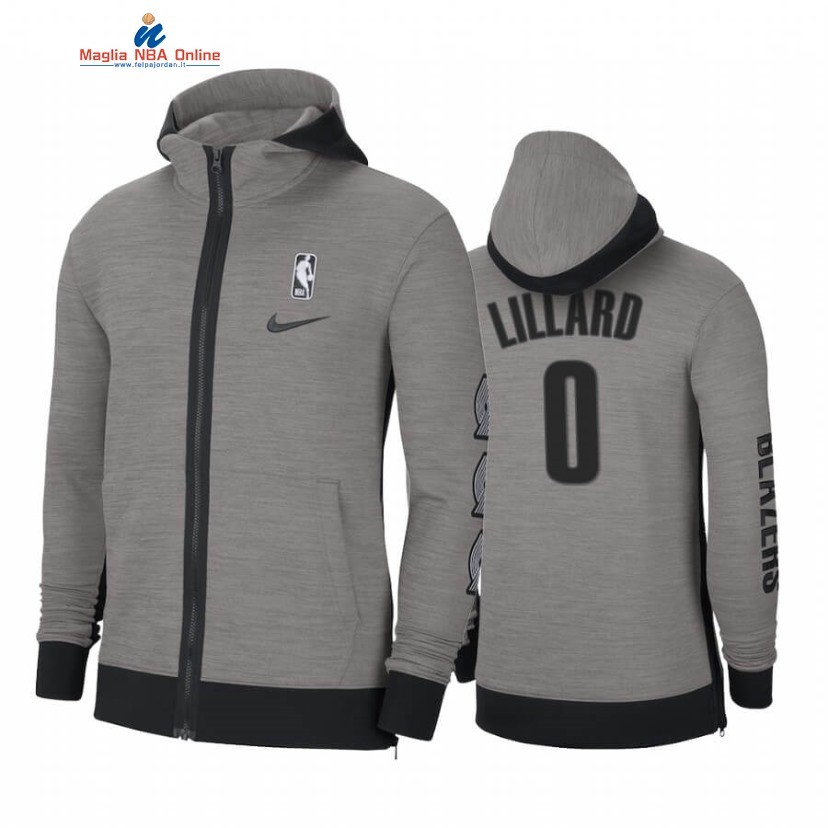 Giacca NBA Portland Trail Blazers #0 Damian Lillard Grigio 2020-21 Acquista