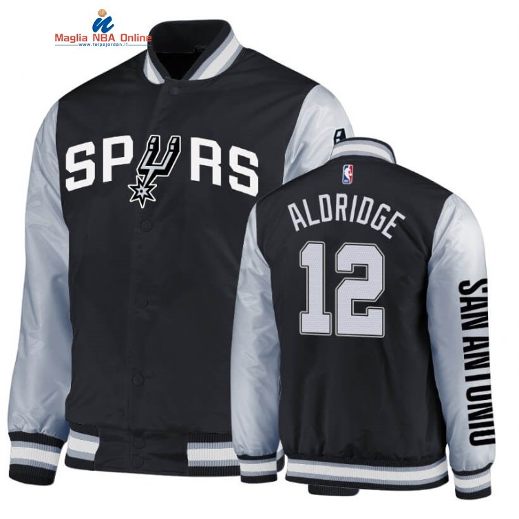 Giacca NBA San Antonio Spurs #12 LaMarcus Aldridge Nero Bianco 2020 Acquista