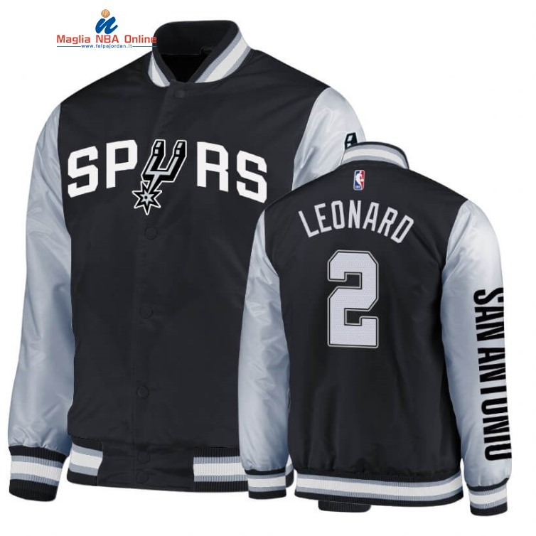 Giacca NBA San Antonio Spurs #2 Kawhi Leonard Nero Bianco 2020 Acquista