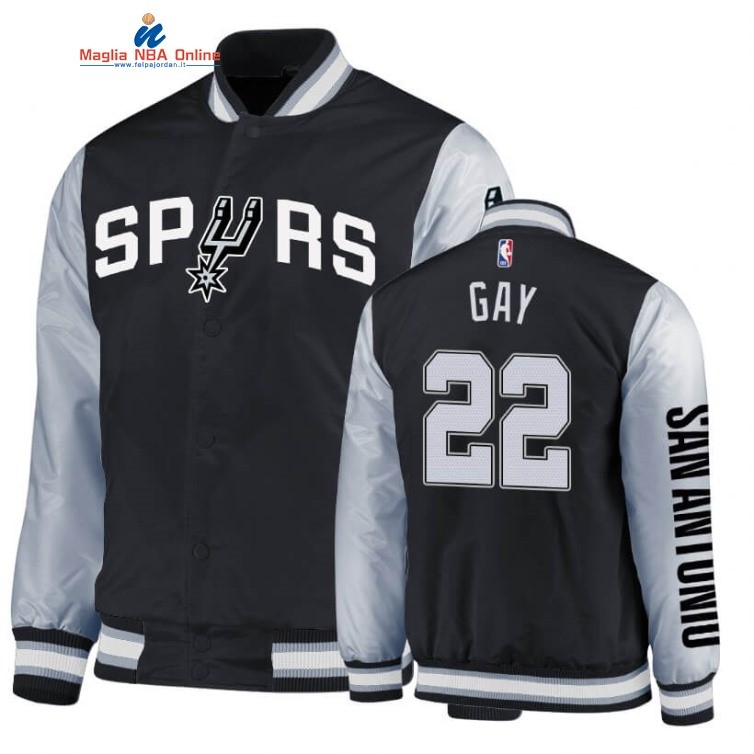 Giacca NBA San Antonio Spurs #22 Rudy Gay Nero Bianco 2020 Acquista