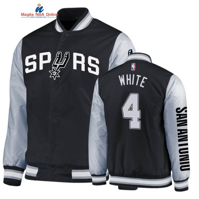 Giacca NBA San Antonio Spurs #4 Derrick White Nero Bianco 2020 Acquista