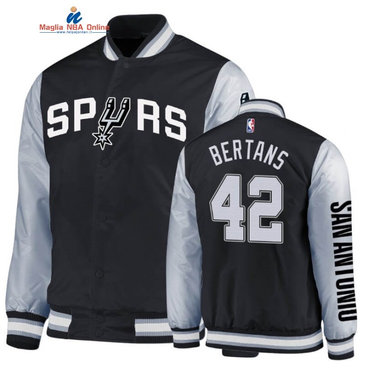 Giacca NBA San Antonio Spurs #42 Davis Bertans Nero Bianco 2020 Acquista