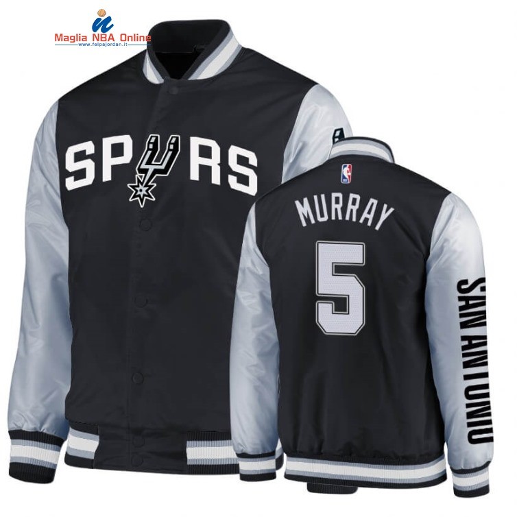 Giacca NBA San Antonio Spurs #5 Dejounte Murray Nero Bianco 2020 Acquista