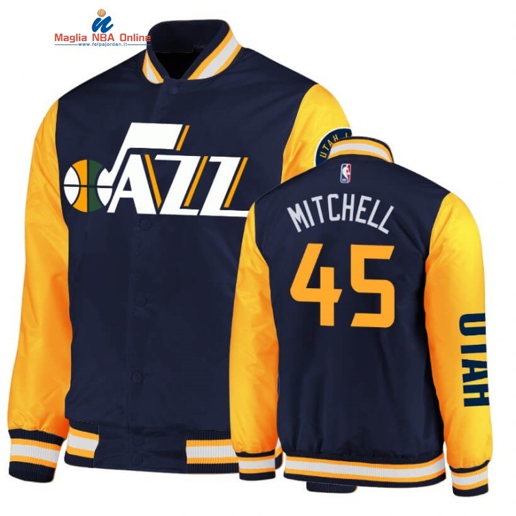 Giacca NBA Utah Jazz #45 Donovan Mitchell Marino Oro 2020 Acquista