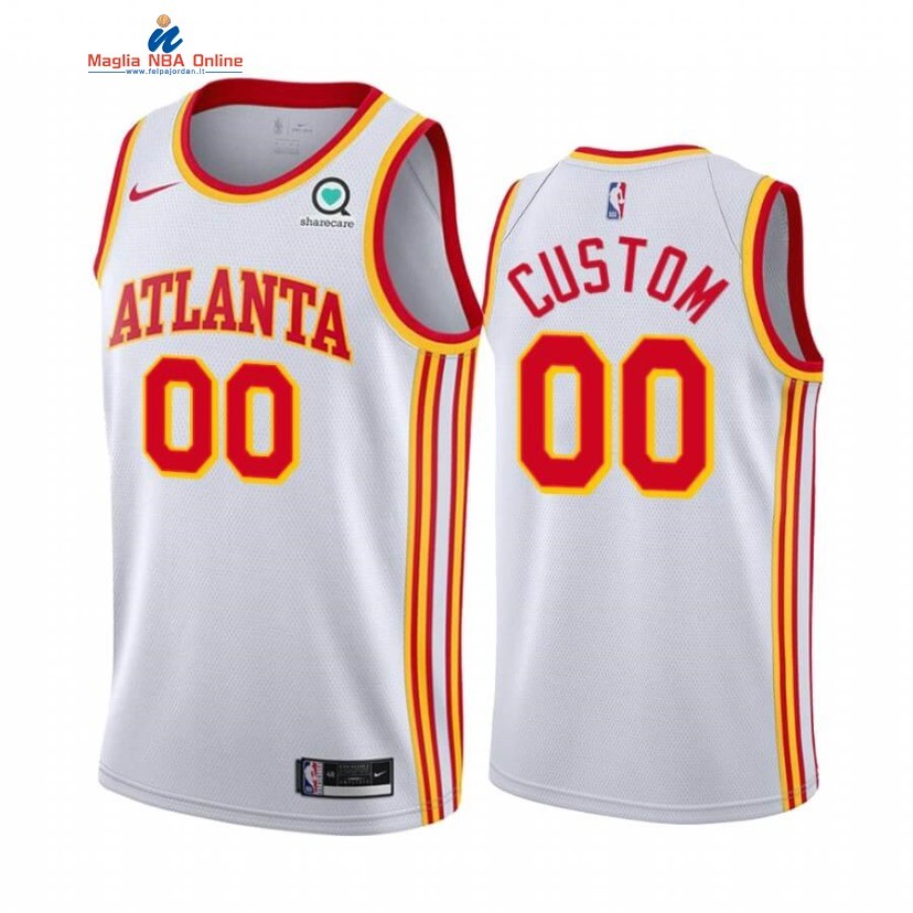 Maglia NBA Atlanta Hawks #00 Personalizzate Bianco Association 2020-21 Acquista