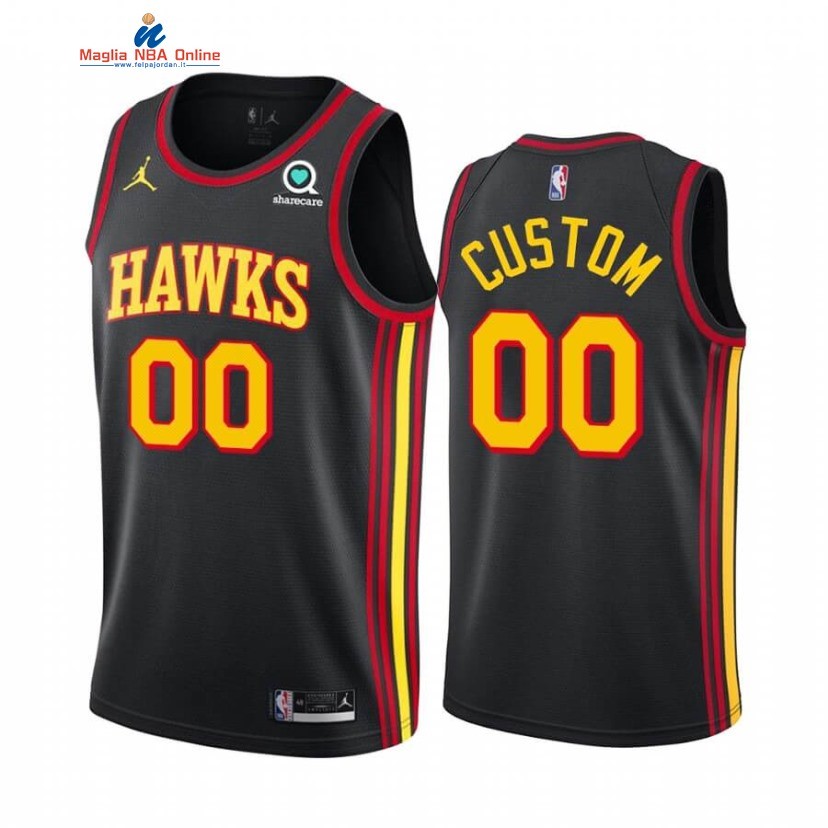 Maglia NBA Atlanta Hawks #00 Personalizzate Nero Statement 2020-21 Acquista