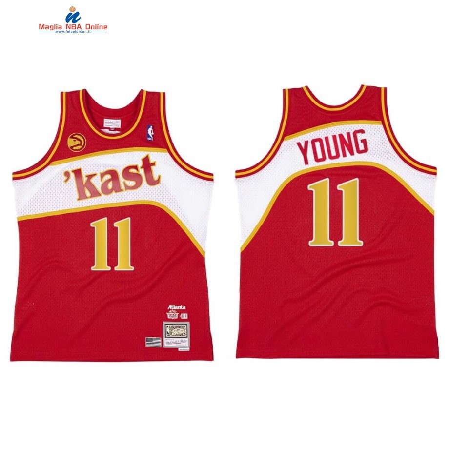 Maglia NBA Atlanta Hawks #11 Trae Young BR Remix Kast Rosso Hardwood Classics Acquista
