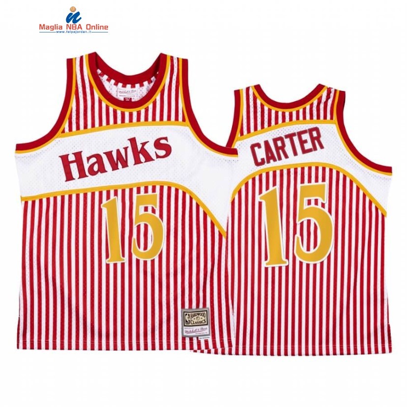 Maglia NBA Atlanta Hawks #15 Vince Carter Rosso Hardwood Classics Acquista