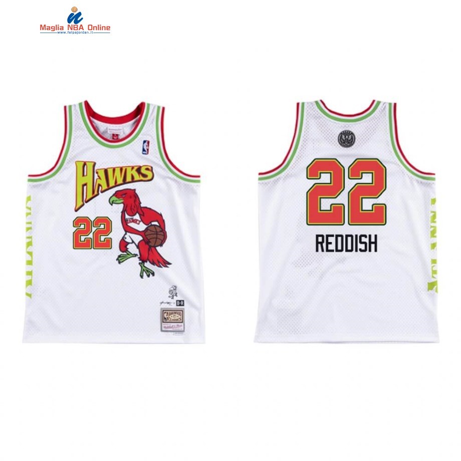 Maglia NBA Atlanta Hawks #22 Cam Reddish BR Remix Bianco Hardwood Classics Acquista
